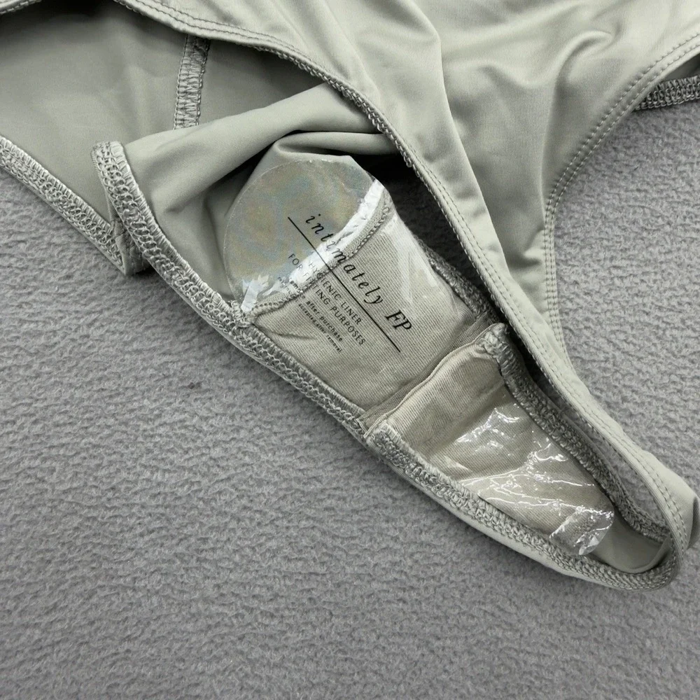Free People Intimately When And Where Bodysuit Sz XS Laurel Oak Olive Green Cowl